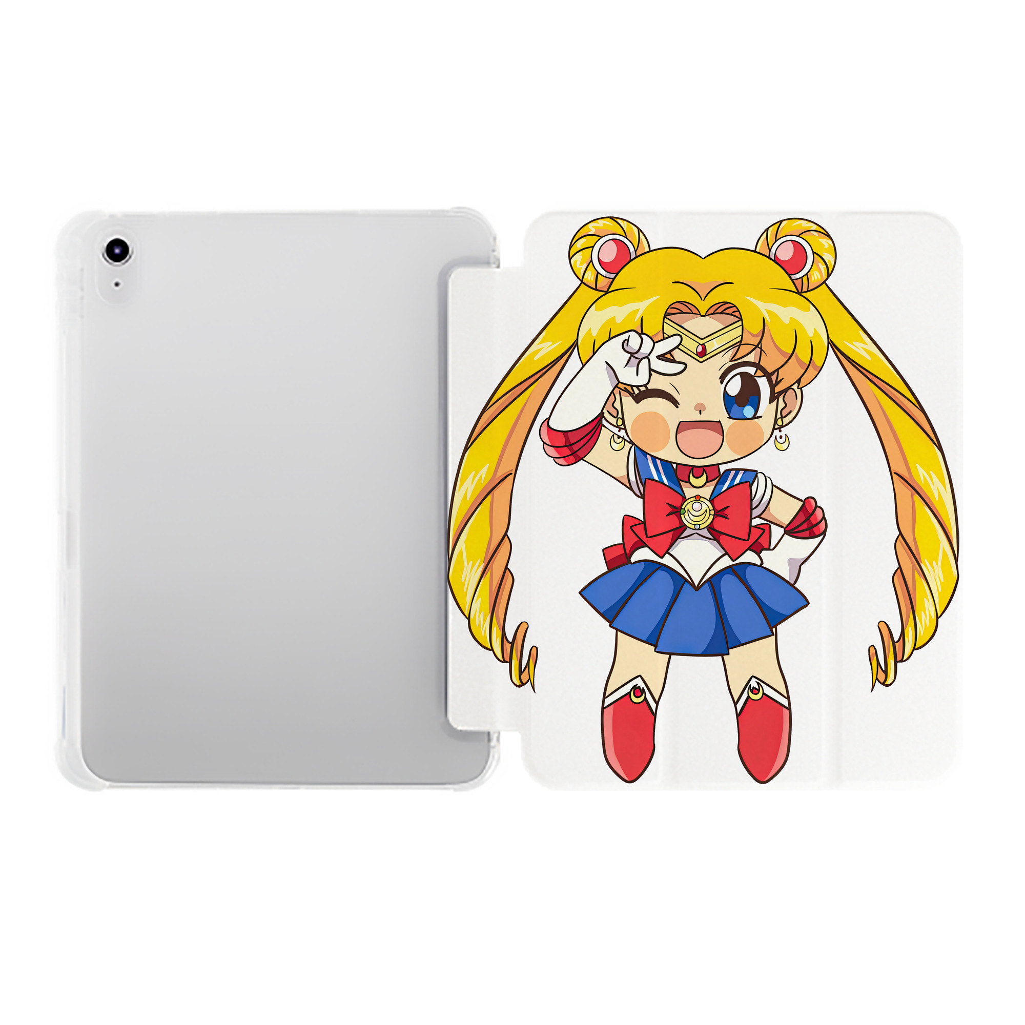 （画像用） 美少女戦士セーラームーン 月野 うさぎ つきの うさぎ Sailor Moon Tsukino Usagi IPad ケース ペン収納付き 三つ折りスタンド PUレザー×シリコン 対応機種9.5/10.5/10.9インチ